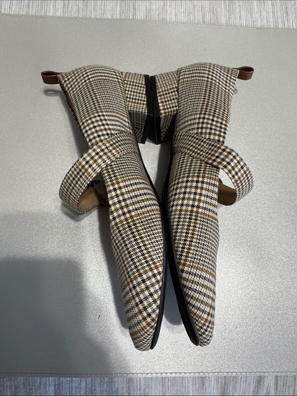 LifeStride Mary Jane Flats Plaid Houndstooth Checked Buckle Shoes Size 8.5 Wide - Picture 3 of 8